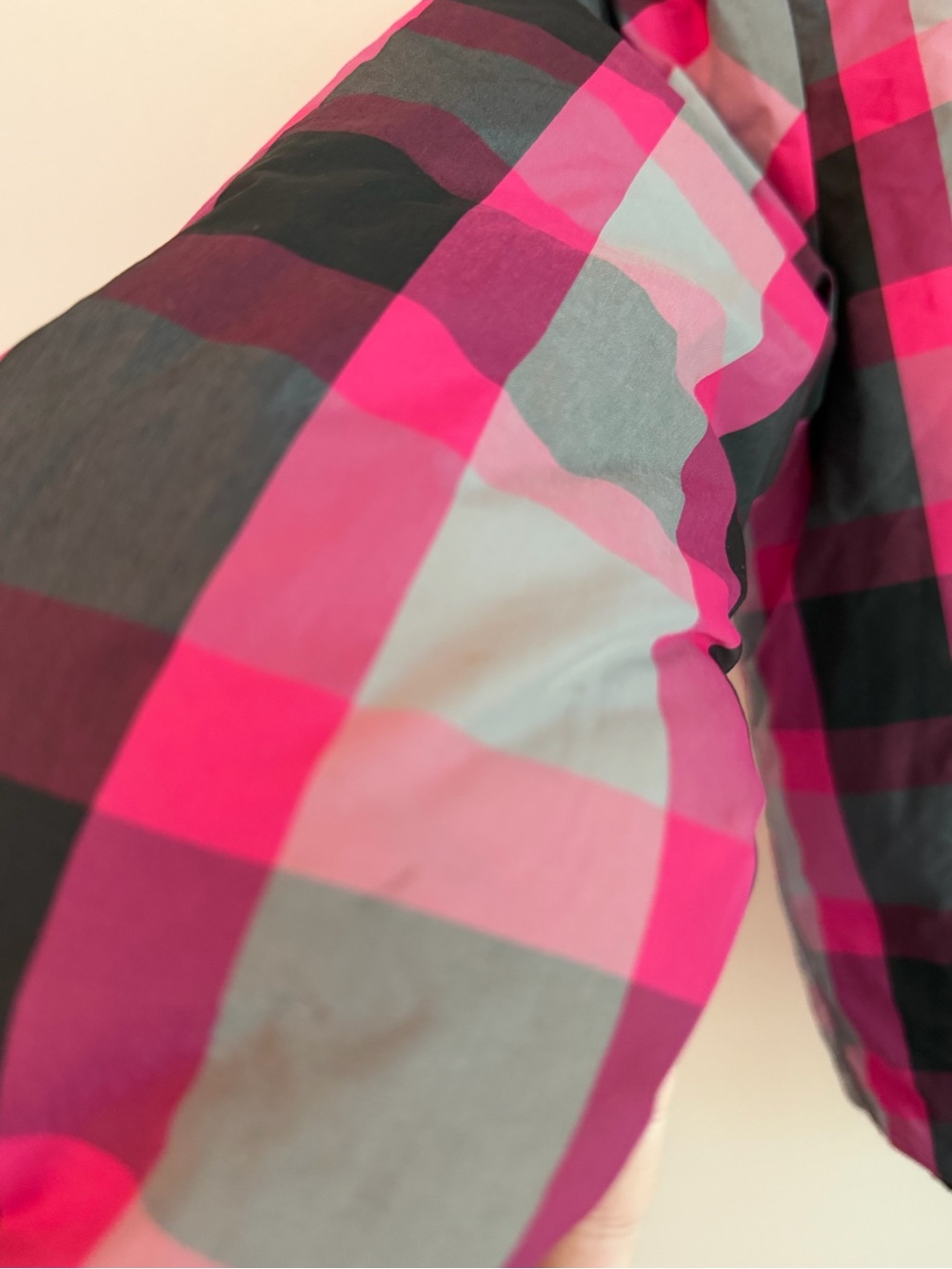 The North Face Kids Pink & Gray Plaid Reversible Puffer Jacket - Picture 2 of 5